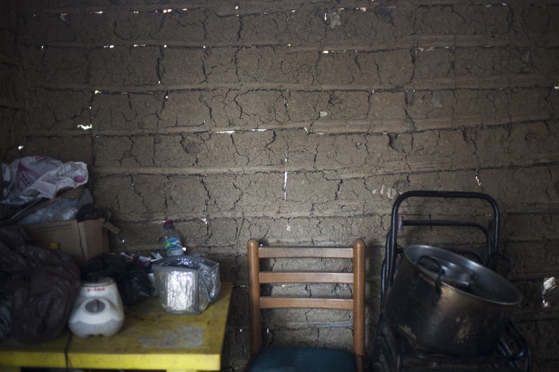 Interior of natural-fiber house. The personal security aspect of these houses is nil.&amp;nbsp;